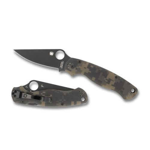 Spyderco Para Military 2 Camo G-10 Black Blade