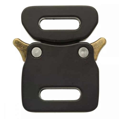 Paracord Fém Csat 14 mm-es Safe Lock - Black/Antique Brass