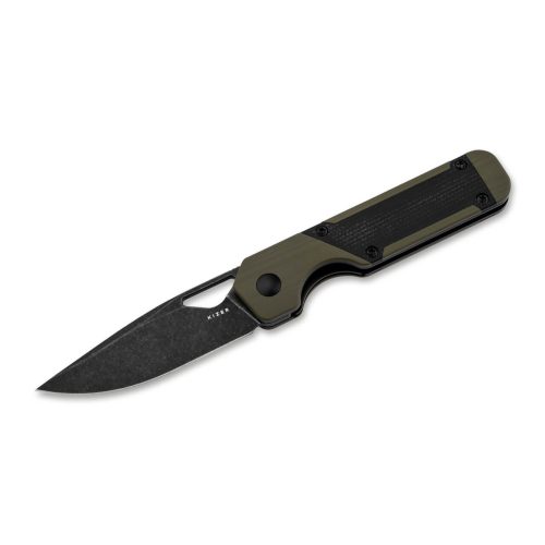 Kizer Mini Militaw G10 Green Micarta Black